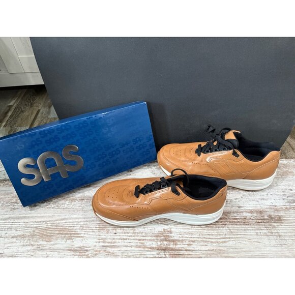 SAS Mens Brown Leather Comfort Journey Lux Walking Shoes Size 11 Medium Width - Picture 6 of 9